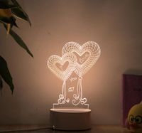 Wholesale Romantic Love D Lamp Heart shaped Balloon Acrylic LED Night Light Decorative Table Lamp Valentine s Day Sweetheart Wife s Gift