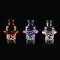 Wholesale Perfect Spin carb cap Glass Cyclone Riptide bubble Clear purple pink brown caps for Hookahs mm Quartz Banger Nails dab rig Water bong