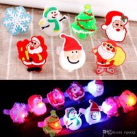 Wholesale Led Cartoon Rings Cute Christmas Blinking LED Light Up Jelly Soft Finger Rings Lights Flash Luminous Ring Toy Decoration Supplies