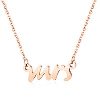 Wholesale Rose Gold Mrs Necklace in Stainless Steel Mrs Letter Charm Necklace Bridal Gift Wedding Necklace Gift for Wife
