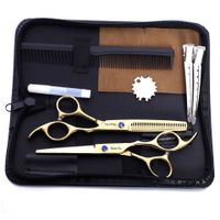 Wholesale Hair Cutting Scissors Professional Stainless Barber Shears Set With Grooming Comb For Thinning Hairdressing Texturizing Salon or Home Use