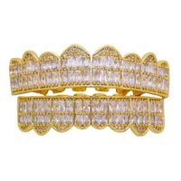 Wholesale Hip hop grillz for men women diamonds dental grills k gold plated fashion cool rappers gold silver crystal teeth jewelry
