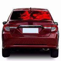 Wholesale Flame Skull Rear Anti high Beam Window Glass Car Sticker SUV Car Pickup Personality Modified Autos Decals D Rear window pattern applique