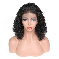 Wholesale Discount product top grade unprocessed remy virgin human hair medium natural color kinky curly full front lace cap wig for lady