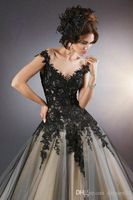 Wholesale Evening Dresses in an Categories Sheer Black Lace Appliques Formal Prom Gowns Custom Made Floor Gothic Pageant Party Dresses