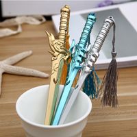 Wholesale Student Cartoon Gel Pen Office Supplies Pen Kids Chinese Style Sword Educational Toys Student Writing Supplies Mixed Color Delivery