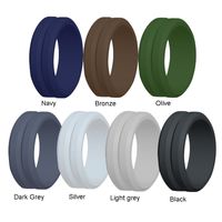 Wholesale V Groove Beveled Silicone Wedding Ring Band Rubber Flexible Ring colors set Mens Rings Outdoor Sports Finger Rings Jewelry
