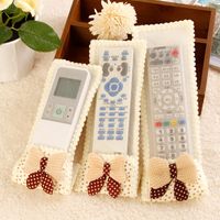 Wholesale Bowknot Size TV Remote Control Case Air condition Control Cover Textile Protective Bag TV Air Condition Protector