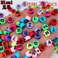 Wholesale 100 Round Flat Russian Alphabet Beads Acrylic Letter Spacer Beads For DIY Jewelry Making Random For Needle Work ZZ383