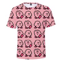 Wholesale Hot Game Star Kirby D Print T Shirt Women Men Summer Fashion Short Sleeve Funny Tshirt Kawaii Cartoon Pink Kirby Graphic Tees