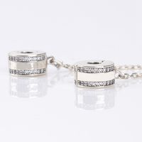Wholesale CZ Diamond Charm Charm for Pandora Sterling Silver Silicone Safety Chain Bracelet Jewelry with original box