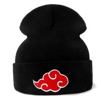 Japonesa Akatsuki Logotipo Animado De Naruto Gorros De Cada Día De Mujeres De Los Hombres De Punto Sombrero Del Invierno Del Color Sólido De Hip Hop