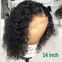Wholesale Hd transparent Deep wave x6 Lace Frontal Wig undetecable Human Hair Wigs Short Bob Wigs Pre Plucked Curly Density Lace frontal Wig