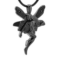Wholesale LKJ10042 Black Tone Dragonfly Angel Fairy Memorial Urn Locket for Pet Ashes Keepsake Jewelry Loss of Love Animal Cremation Pendant