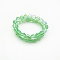 Wholesale 10mm Matte Green Aura Quartz Bracelet Gemstone Bracelet Holographic Quartz Elastic Bracelet Good Luck Bracelet