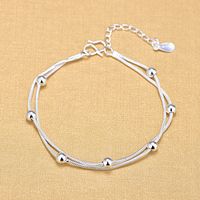 Sterling Silver Bead Chaîne avec Boule Bracelet 7/"