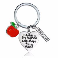 THANK YOU TEACHER GIFT Keyring TEACHING ASSISTANT,NURSERY TEACHER-Apple keyring