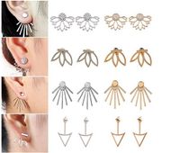Wholesale Mixed Womens Earrings Multiple Dainty Lotus Flower Ear Jacket Set for Sansitive Ears Simple Chic Jewelry