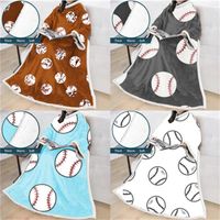 Wholesale Adult Lazy Blanket D Digital Printing Children Baseball Softball Sports Pattern Blankets With Sleeves Soft For Sleeping jy H1