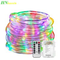 Wholesale HaoXin Outdoor String Lights M LEDs Battery Operated LED Rope Tube String Lights for Patio Easter Christmas Party Wedding Holiday