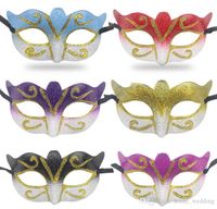 Wholesale Masquerade Party Mask Upper Half Face Mask Venetian Masks Party Fancy Dress Mask With Gold Glitter