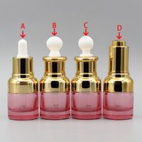Wholesale Pink Empty Essential Oil Packaging Bottle ml Cosmetic Glass Bottle with Dropper