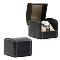 Wholesale Watch Box Luxury Faux Leather Flip Simple Bracelet Watch Box With Pillow Package Case Bracelet Stand Holder New
