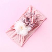 Wholesale Boutique Infant Hair Accessories Super Soft Baby Girl Nylon Headband Camellia Flower Newborn Summer Thin Stretchy Tulle Photography Prop