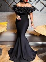 Wholesale Elegant Slim Mermaid Black Prom Dresses Formal Long Sexy Women Special Occasion Party Gowns Cheap Robe De Soiree Customized Maxi Dress