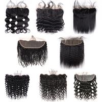 Wholesale Pre plucked Ear To Ear lace Frontal Closure Kinky Curly Body Wave Bleached Knots With Baby Hair Brazilian Virgin Hair Human Hair Frontal