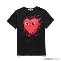 Wholesale COM Best Quality des Divergence Heart print T shirt Black Red Heart Size M prompt decision F S