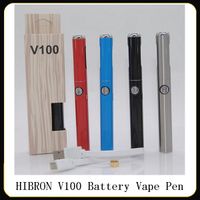 Wholesale Hibron V100 Battery Charger Kit Vape Pen mAh VV Battery With Tank Cover USB Cable Magnetic Ring For Vape Cartridge E Cigarette