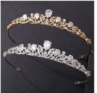 Wholesale New Korean bridal alloy zircon small crown headdress headband direct sale of clothing accessories factory silver and gold two kinds