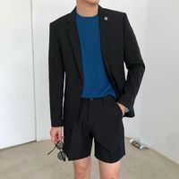 Wholesale Men s Tracksuits Set Suit Coat With Shorts Korean Stylish Mens Clothing Summer Fashion Slim Fit Blazer Jacket Short Pant For Men