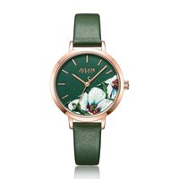 Wholesale Julius Watch Green Fresh Girl s Fashion Watch Flower Design Delicate Gift Watch Clock For GF With Gift Box Packaging JA