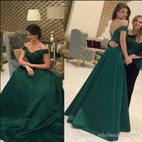 Wholesale Dark Green Dresses Evening Wear A Line Hot A Line Cap Sleeves Teens Prom Dresses with Beaded Low Back