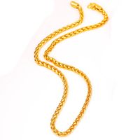 Wholesale 4mm Wide Fashion Byzantine Chain k Yellow Gold Filled Classic Mens Womens Necklace Jewelry cm Long
