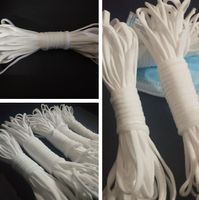 Wholesale 3 mm self made elastic band elastic mask ear rope disposable environmental protection white round loose mask ear line Fabric