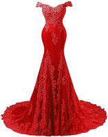 Wholesale Off the Shoulder Mermaid Prom Dresses Sleeveless Elegant Lace Appliques Formal Evening Gowns Corset Back Beaded Tulle Party Dress Cheap