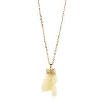 Wholesale Stone pendant necklace pretty luxury jewelry natural marine geometric imitation Coral Stone Pendant chain necklace exaggerated Long Necklace