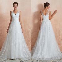 Wholesale Vintage Boho Lace Wedding Dresses V neck Zipper Empire Waist Bohemian Bridal Gowns Reception Party Dress