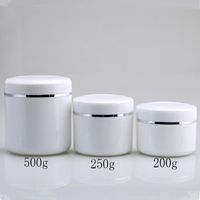 Wholesale 200g g g Cream Jar Plastic Makeup Sub bottling Empty Cosmetic Container Case Sample Mask Canister Lotion Cans F1759