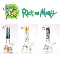 Wholesale New glass bong hookah Rick Morty quot classic series beaker bongs MM glass water smoking pipes