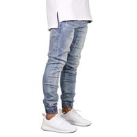 Wholesale Fashion Stretch Men Jeans Denim Jogger Design Hip Hop Joggers For Men Washed Straight Pants New