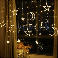 Luces LED cortina luces navideñas cadena de luces luz ventana decorativas estrellas