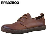 Wholesale cowhide european runway casual lace up flats oxfords genuine leather brown Italy real luxury italian mens shoes brands blue