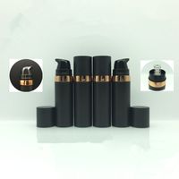 Wholesale 15ml Black Empty Cosmetic Sample Bottle Airless Pump Skin Care Personal Care Plastic Airless Lotion Sample Container F2270