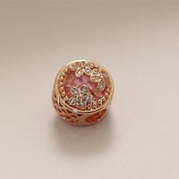 Wholesale 2020 S925 Sterling Silver Sparkling Pink Daisy Flower Charm Bead Fit European Pandora Jewelry Bracelet Necklace Pendants