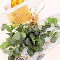 Wholesale 90cm Forks Artificial Leaves Branches Retro Green Silk Fake Apple Leaf for Nordic Home Decor Wedding Plants Plastic Foliage Room Decoration