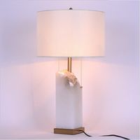 Wholesale American natural marble desk lamps villa club hotel room bedside lamp modern simple personality table lights LR016